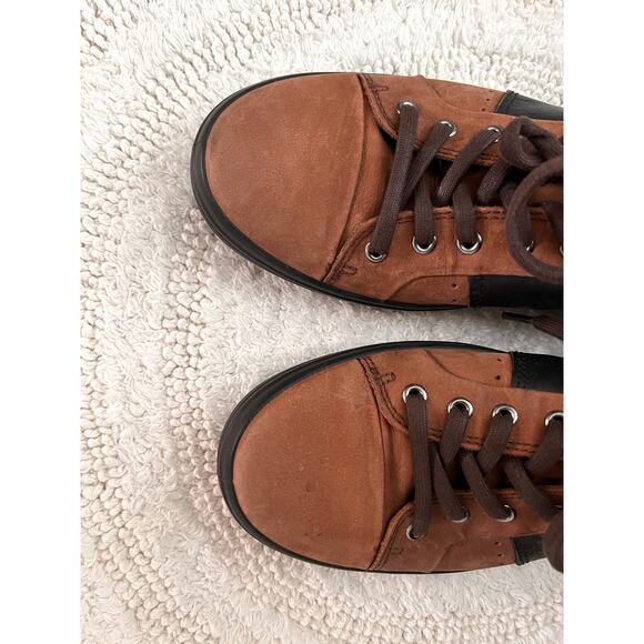 Ecco Men's Soft 7 Low-top Leather Sneakers Shoes brandy/black sz 9 - Picture 3 of 8